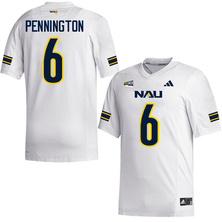 Northern Arizona Lumberjacks #6 Ty Pennington College Football Jerseys,Uniforms Stitched-White